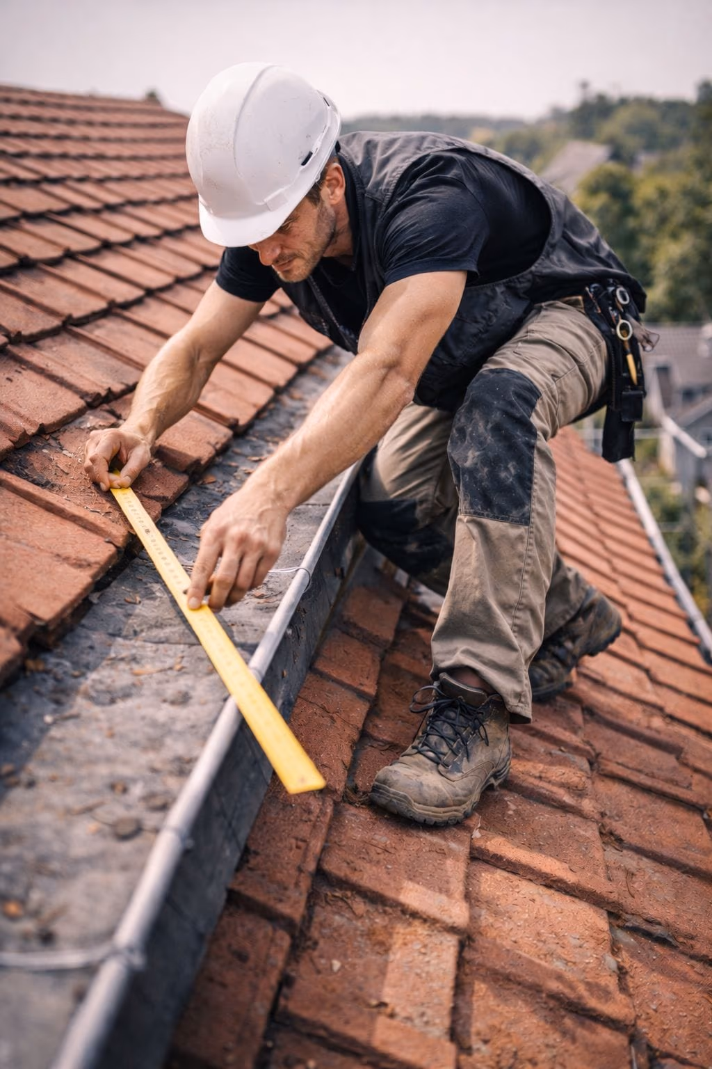 Handwerker erfassen Dach und Fassade mit Visura